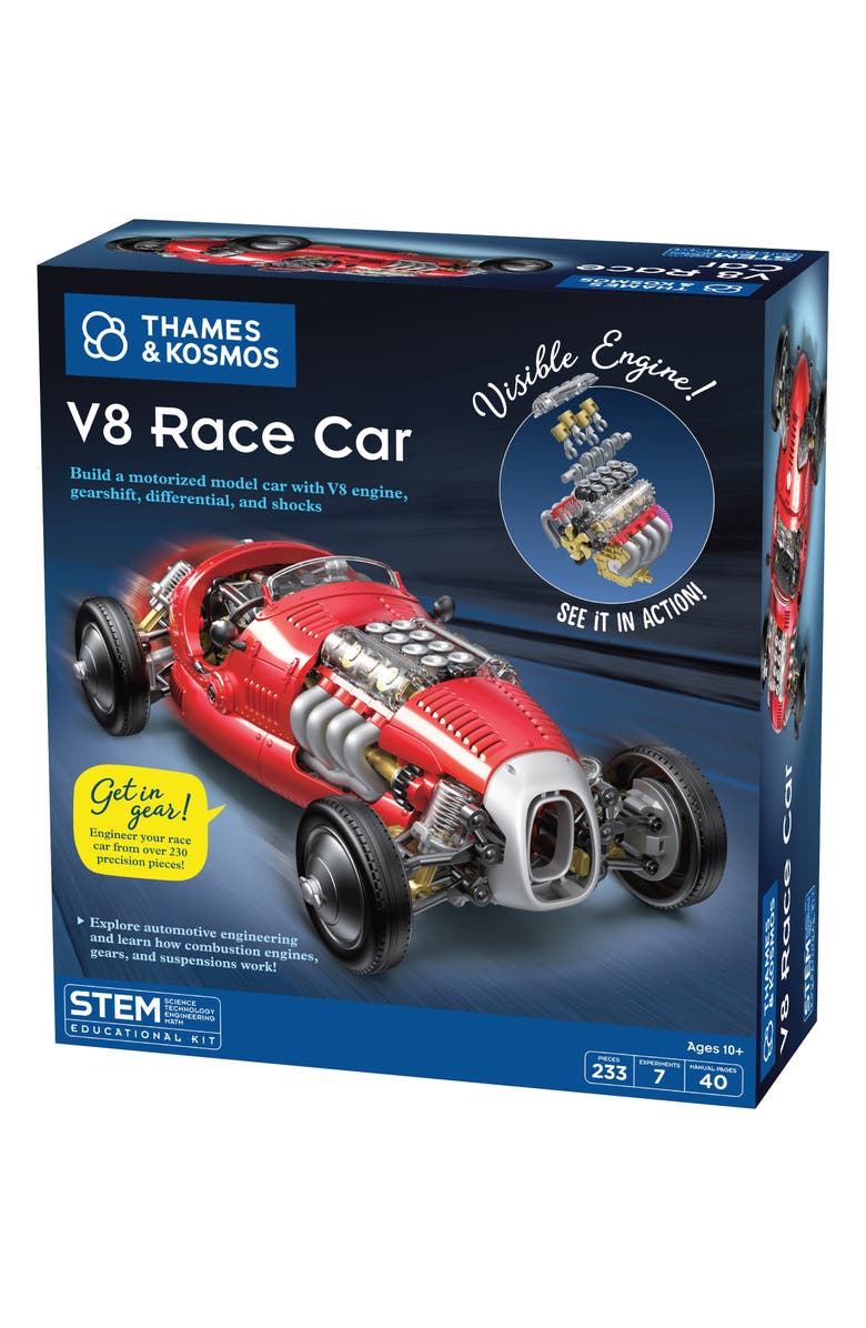 Thames & Kosmos V8 Race Car Motorized Model Car, Alternate, color, 