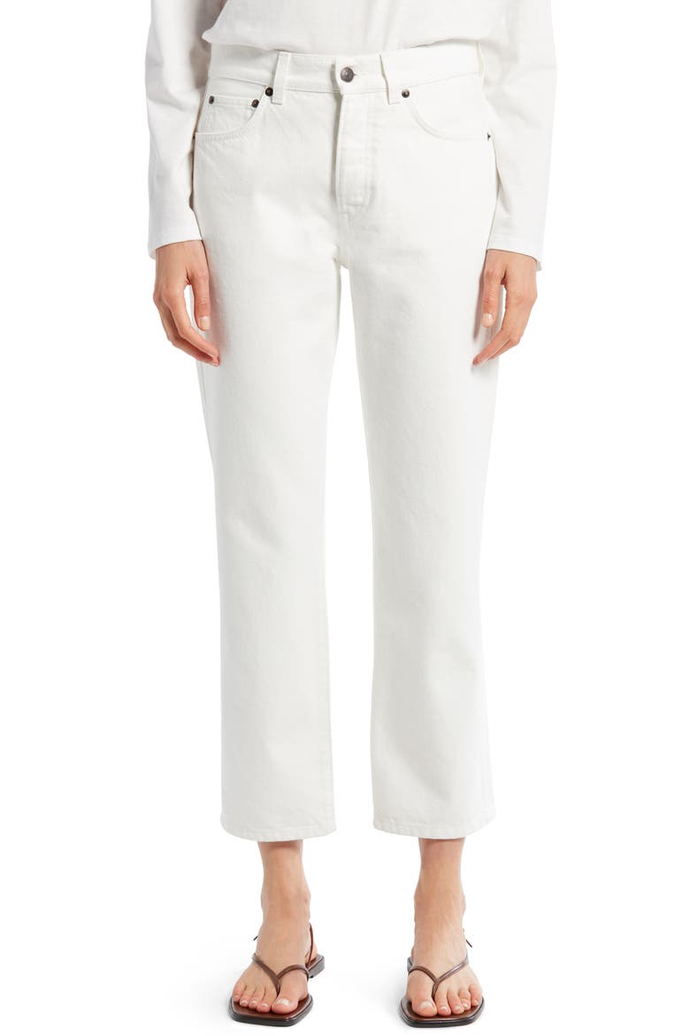 Lesley Straight Crop Jeans, Main, color, WHITE
