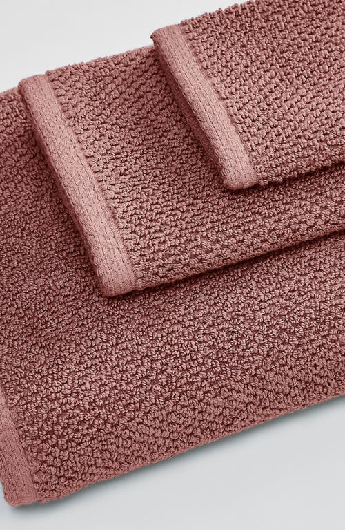 Woven & Weft Cotton 4-pack Textured Bath Towel Set In Dusty Rose