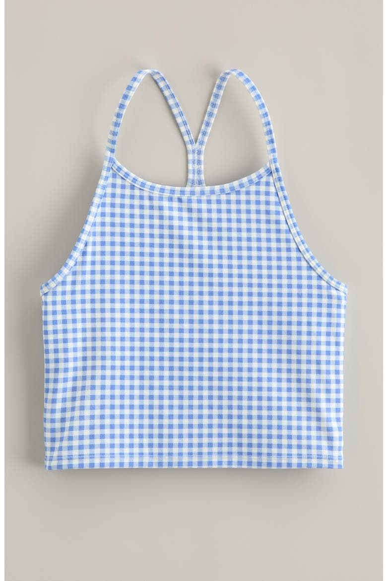 Kids' Ace Racerback Tank, Main, color, BLUE HYDRANGEA GIA GINGHAM