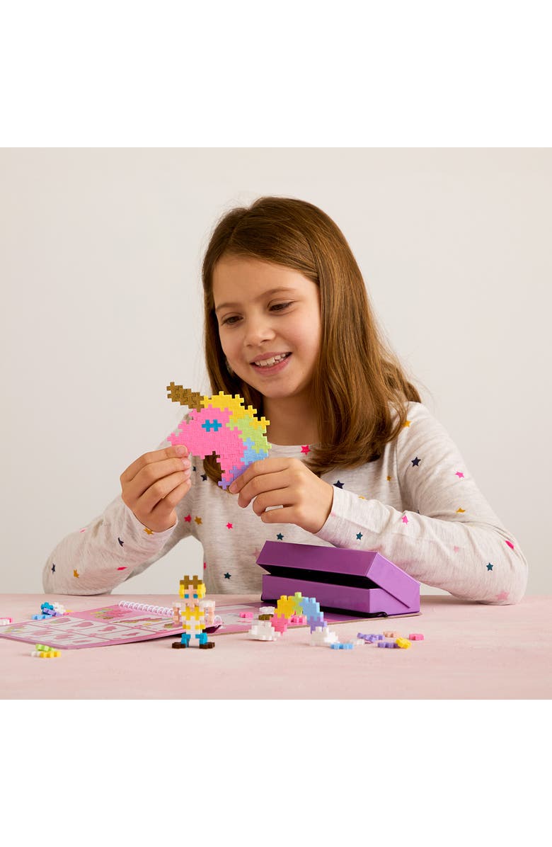 Plus-Plus USA Fairy Tale Puzzle by Number Activity Pad Playset, Alternate, color, Purple Multi