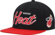 Mitchell & Ness Men's Mitchell & Ness Black Miami Heat Hardwood Classics MVP Team Script 2.0 Snapback Hat