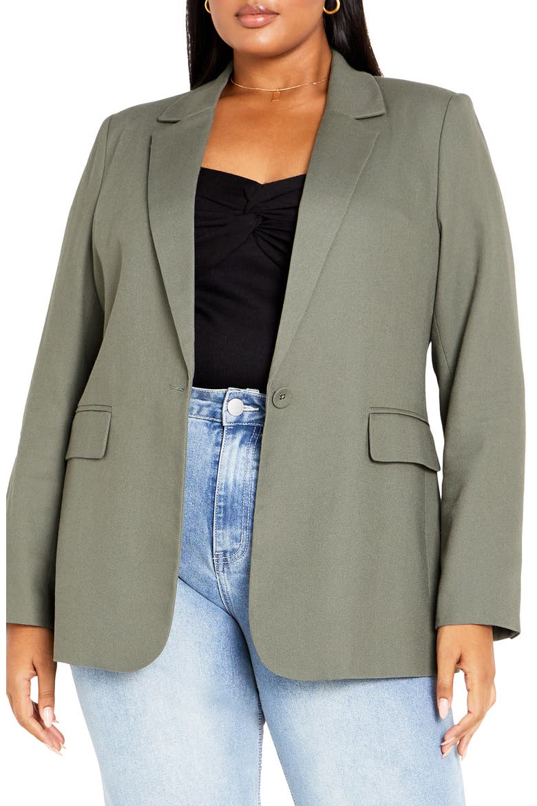 Clea One-Button Blazer, Main, color, SOFT SAGE