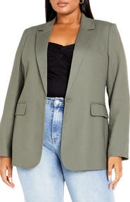 City Chic Clea One-Button Blazer