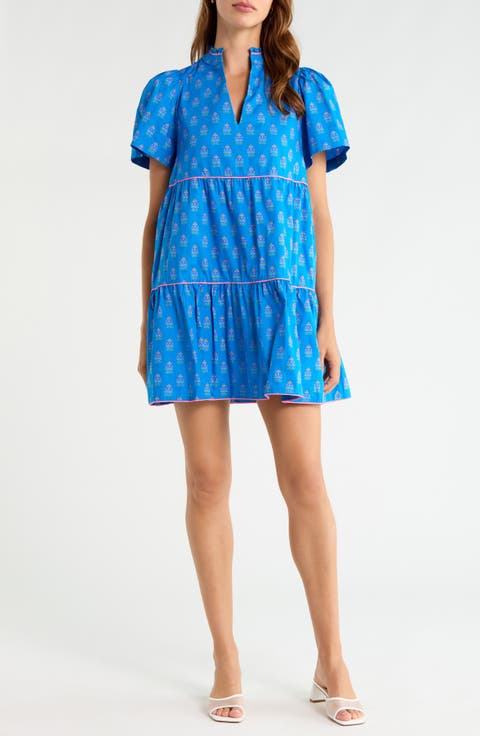 Candace Floral Tiered Cotton Minidress