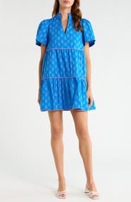 SUGARLIPS Candace Floral Tiered Cotton Minidress