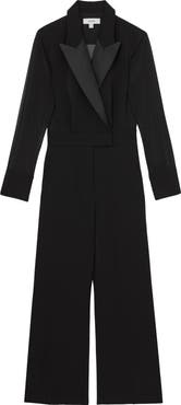 Reiss Perla Long Sleeve Tuxedo Jumpsuit