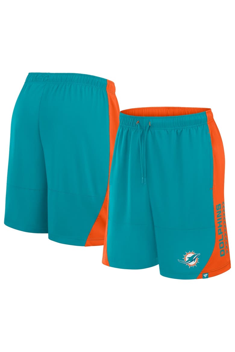 Men's Fanatics Aqua Miami Dolphins No Defense Shorts, Main, color, Aqua