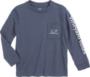 vineyard vines Kids' Whale Logo Pocket Long Sleeve Graphic T-Shirt