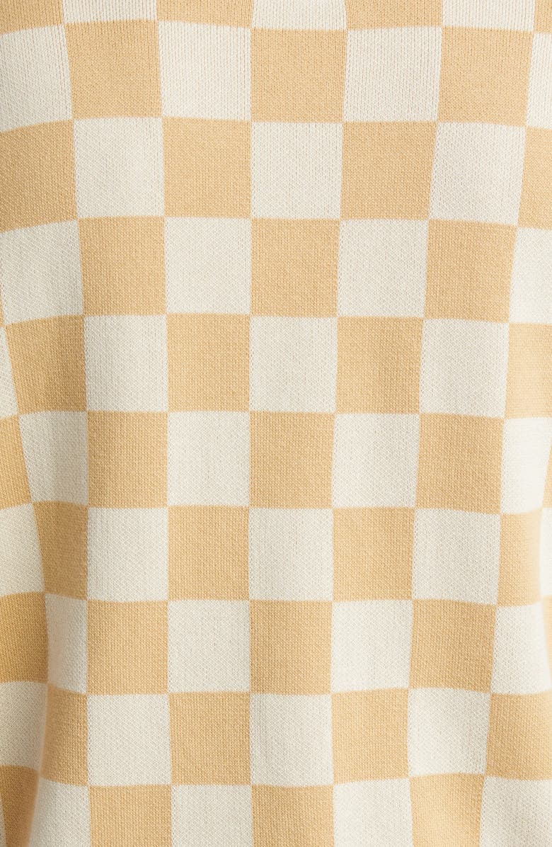 Vans Checkerboard Button Front Cotton Polo Sweater, Alternate, color,