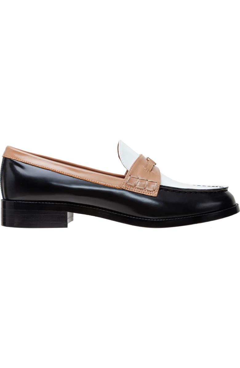 Linea Paolo Endy Bit Loafer, Alternate, color, Black/ Ivory/ Toffee