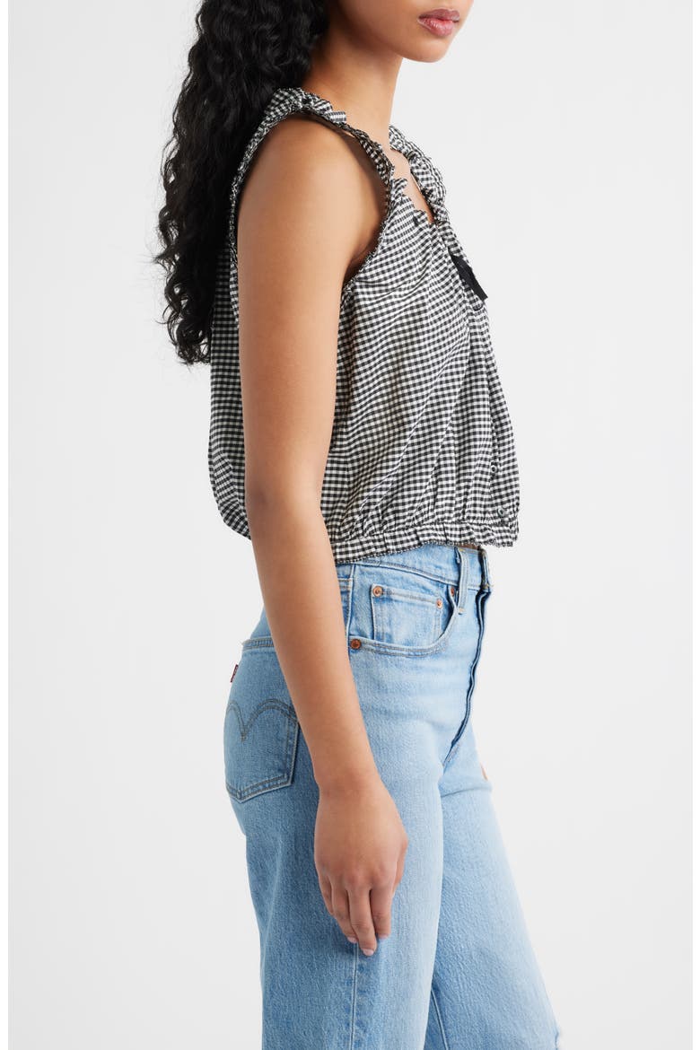 Traveler Organic Cotton Gingham Top, Alternate, color, NOIR LA MADDALENA GINGHAM