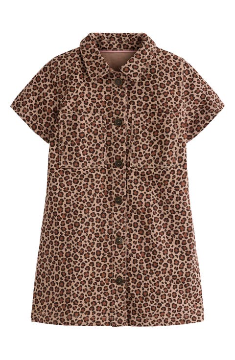 Kids' Leopard Print Denim Shirtdress (Toddler, Little Kid & Big Kid)