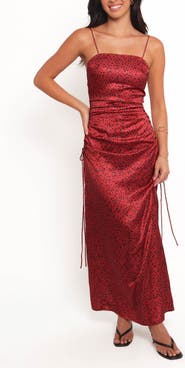 Petal & Pup Enid Satin Body-Con Evening Dress