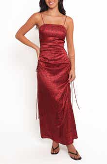 Petal & Pup Enid Satin Body-Con Evening Dress