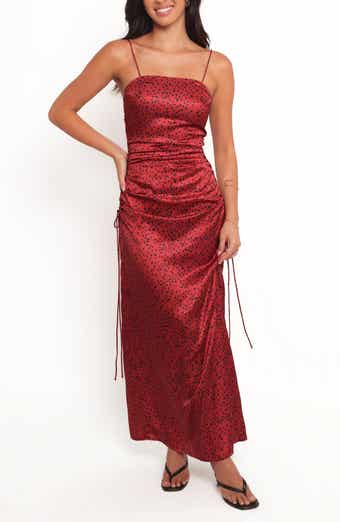 Petal & Pup Enid Satin Body-Con Evening Dress