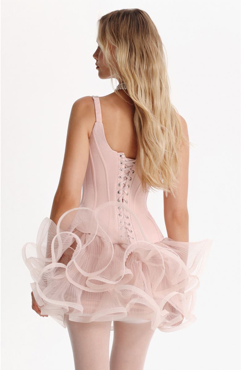 Milla Structured Low Waist Taffeta Corset in Pink for Cocktail Events, Alternate, color, Pink