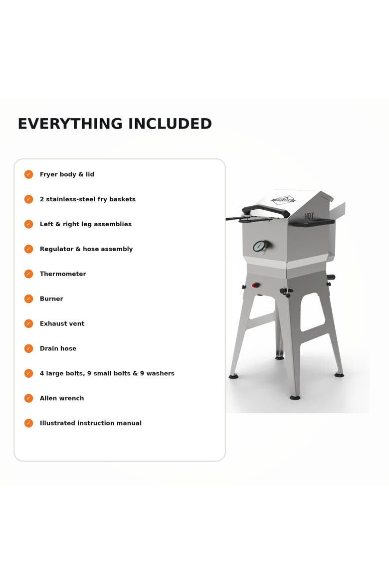 Outdoor Deep Fryer, 2 Baskets 57,000 BTU Outdoor Fryer, 4.37-Gal Oil Capacity, Alternate, color, Stainless Steel