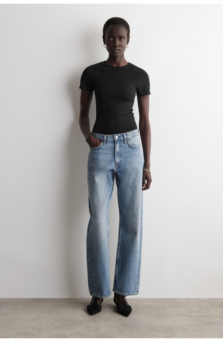 COS Slim-Fit Jersey T-Shirt, Alternate, color, Black