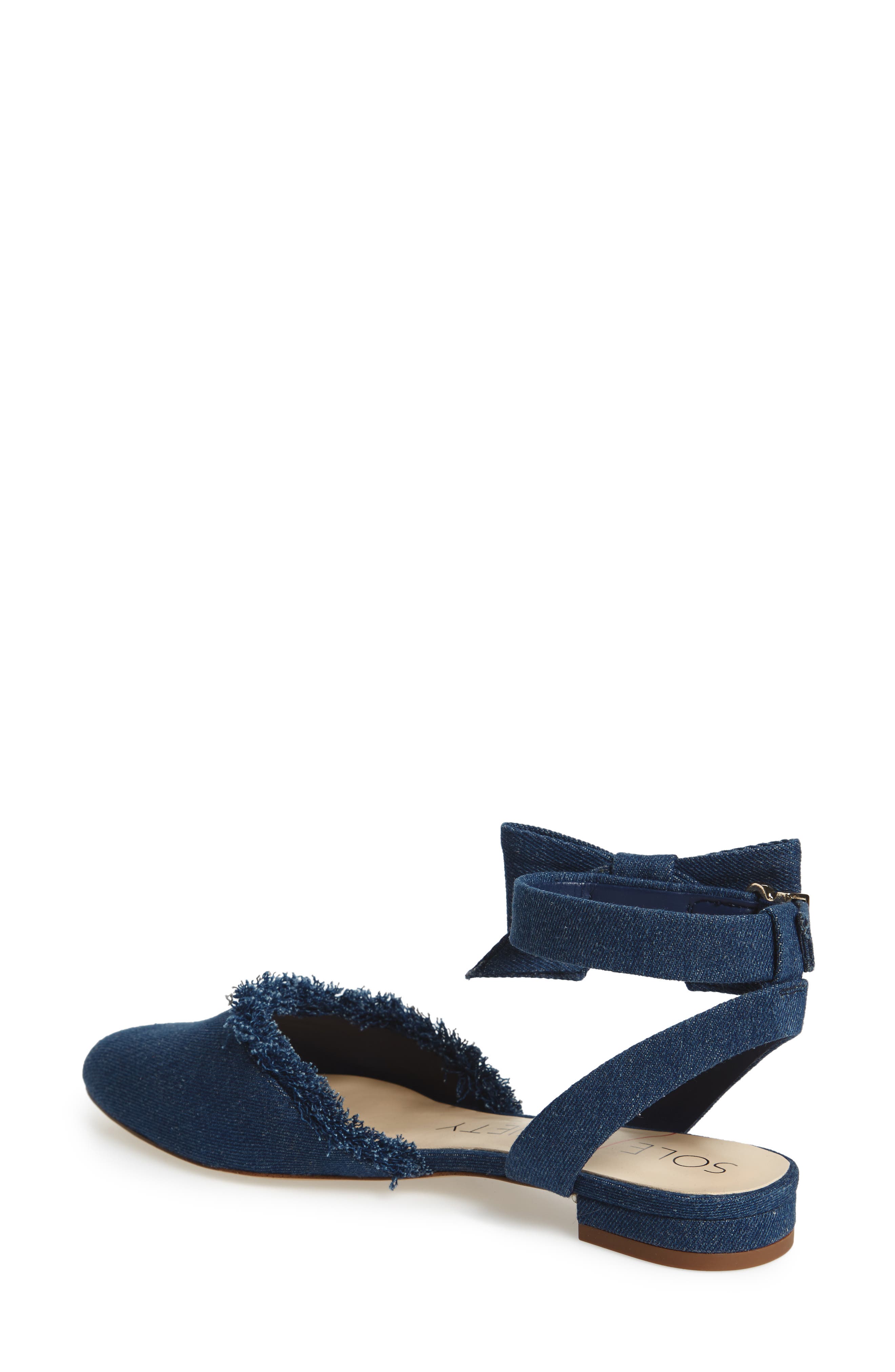 Pollie Flat, Alternate, color, DARK BLUE DENIM