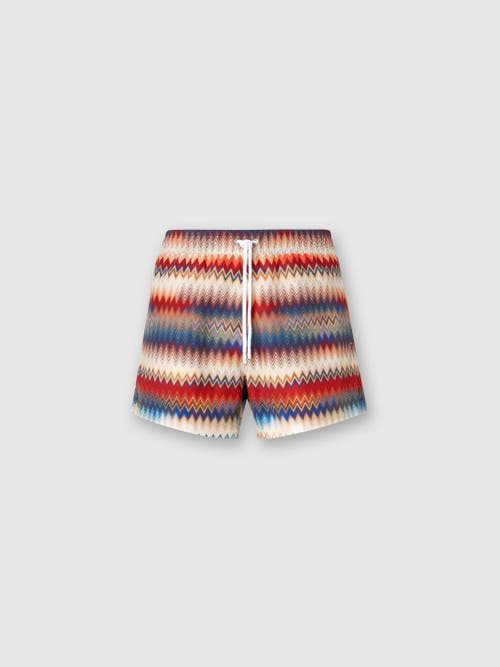 Missoni Men's Micro Zig Zag All Over Swim Shorts Red In Red