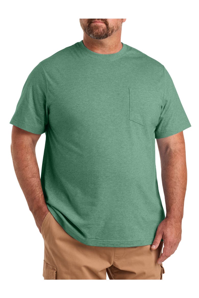 Big & Tall Moisture-Wicking Pocket T-Shirt, Main, color, BERYL GREEN HEATHER