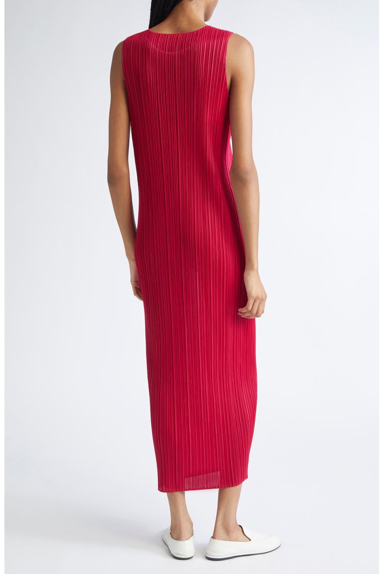 New Colorful Basics 4 Pleated Sleeveless Dress, Alternate, color, CARMINE