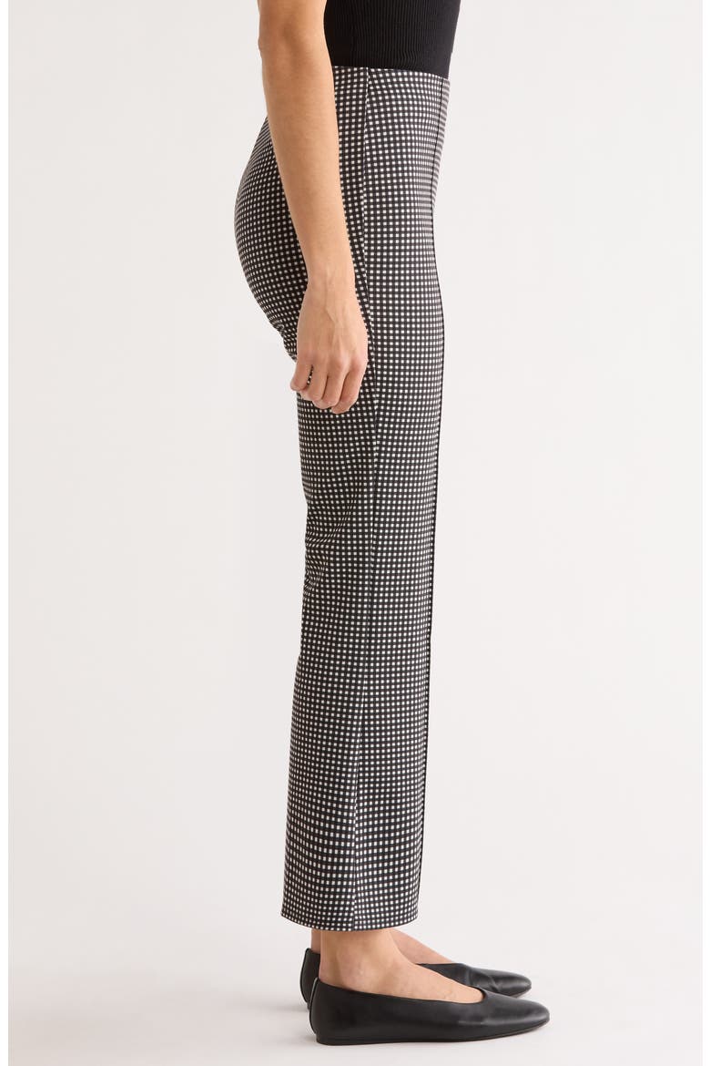 Auray Pleat Front Gingham Pants, Alternate, color, BLACK GINGHAM