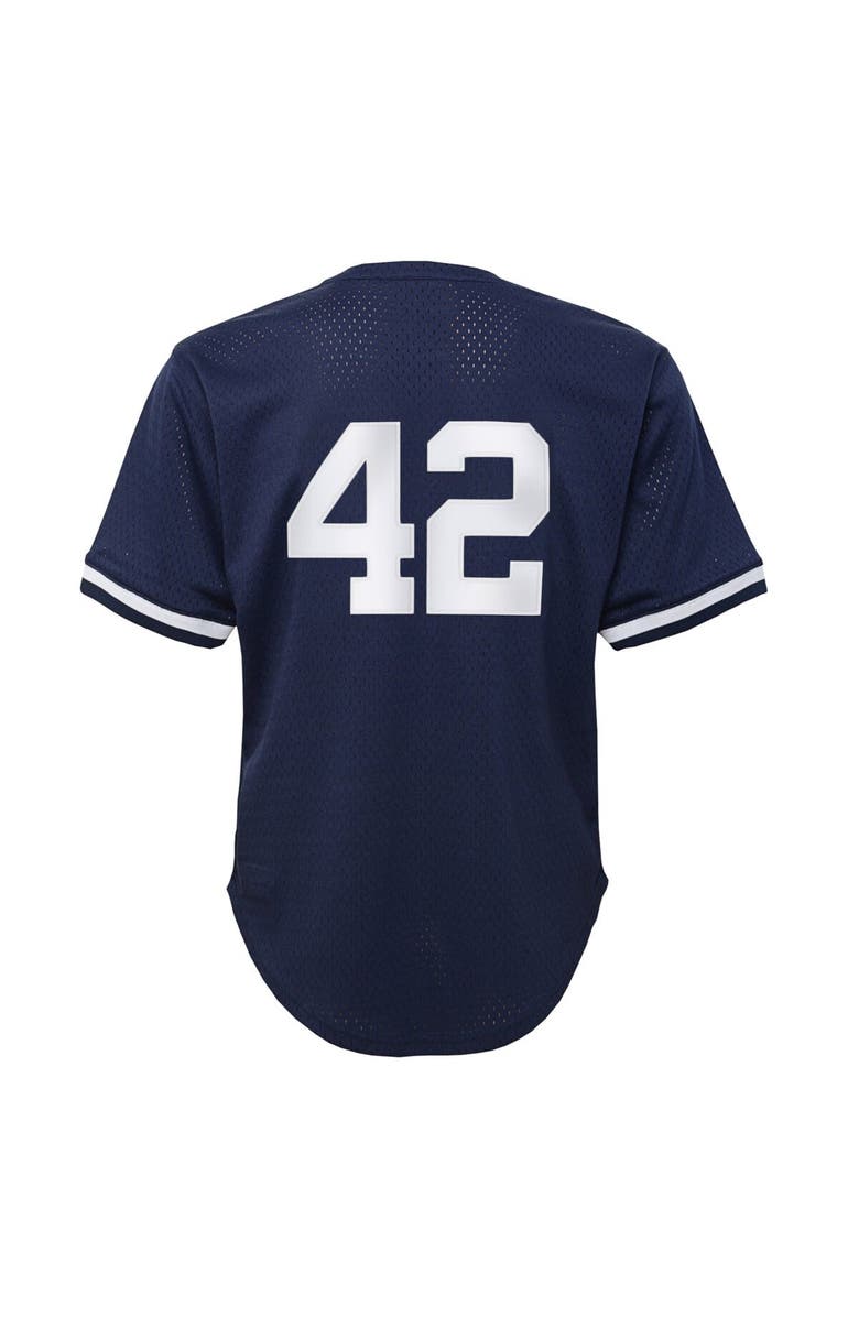 Mitchell & Ness Youth Mitchell & Ness Mariano Rivera Navy New York Yankees Cooperstown Collection Mesh Batting Practice Jersey, Alternate, color, 