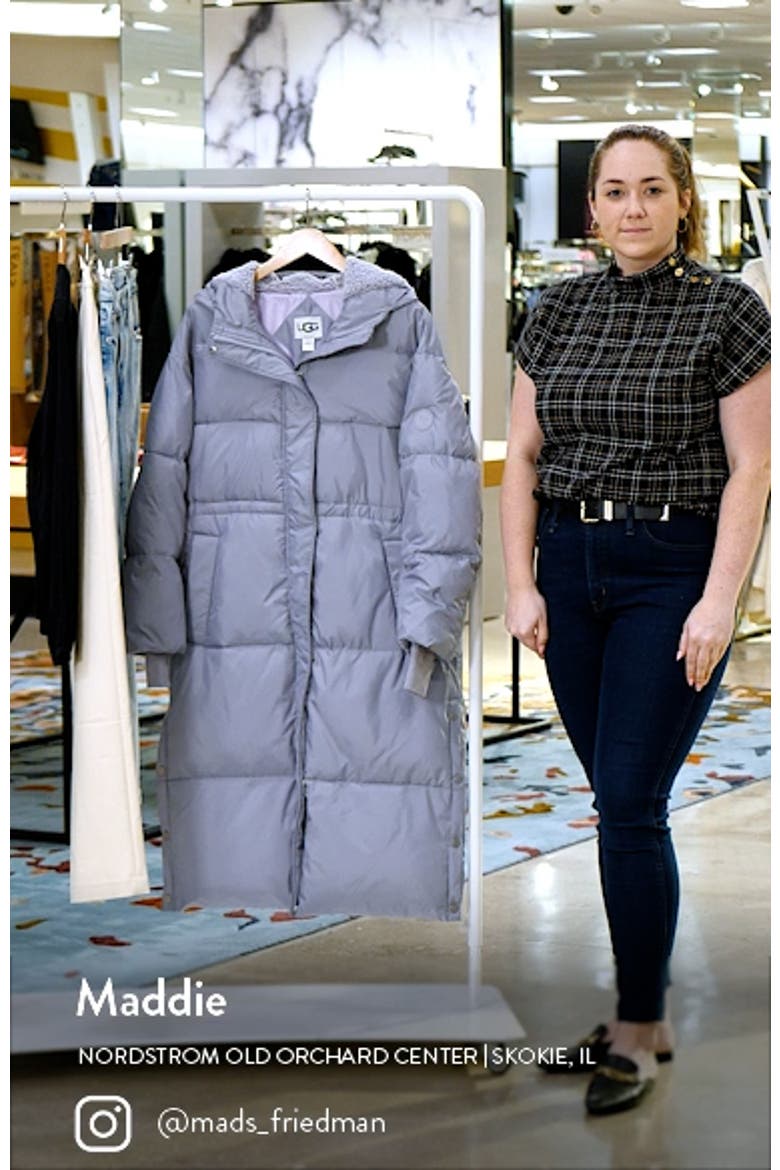 Keeley Faux Shearling Trim Longline Puffer Coat video