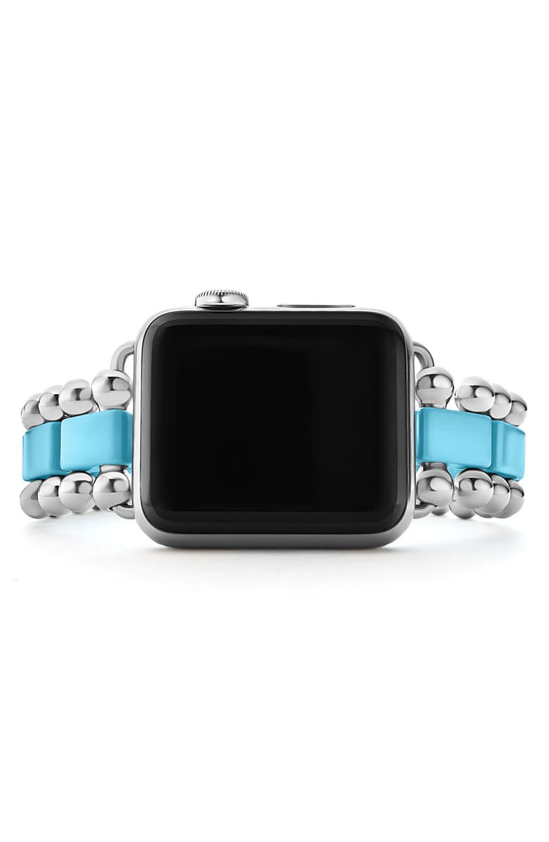 LAGOS Smart Blue Caviar Ceramic & Stainless Steel 20mm Apple Watch<sup>®</sup> Watchband, Alternate, color, 
