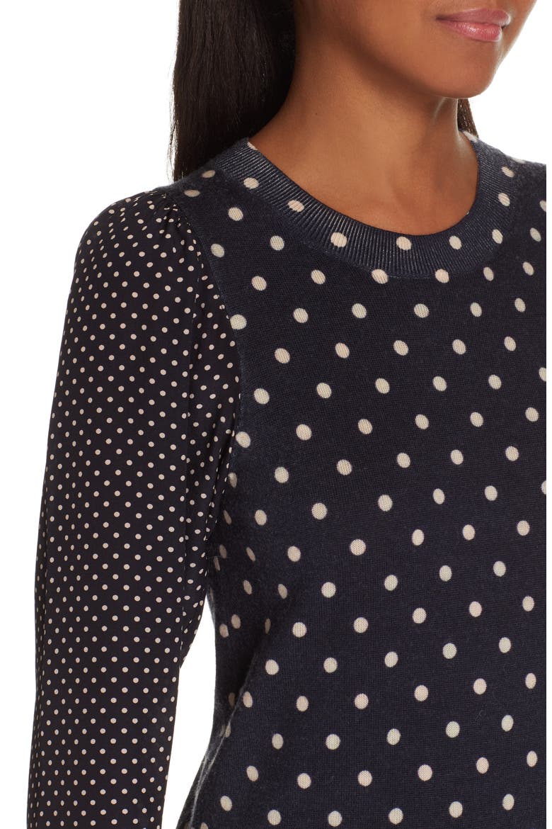 Dot Sweater, Alternate, color, NAVY COMBO