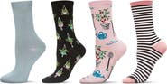 MeMoi Novelty Assorted 4-Pack Crew Socks