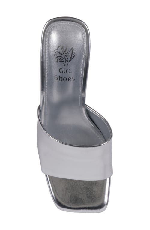 Gc Shoes Women's Soho Square Toe Block Heel Dress Sandals In Silver