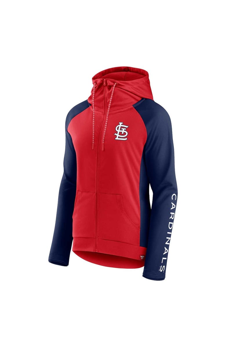 FANATICS Women's Fanatics Branded Red/Navy St. Louis Cardinals Iconic Raglan Full-Zip Hoodie, Alternate, color, 
