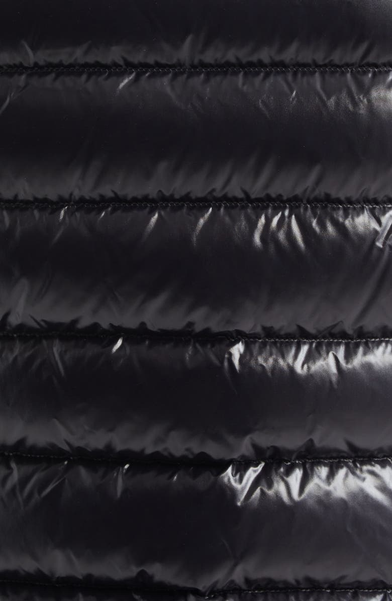 Moncler Ghany Nylon Laqué Down Puffer Vest, Alternate, color, Black