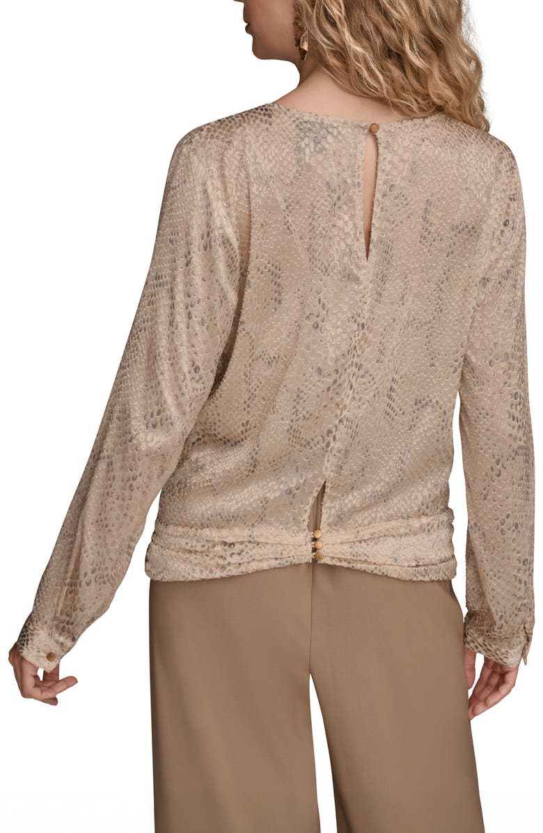 Donna Karan New York Croc Burnout Drape Top, Alternate, color, Pink Champagne