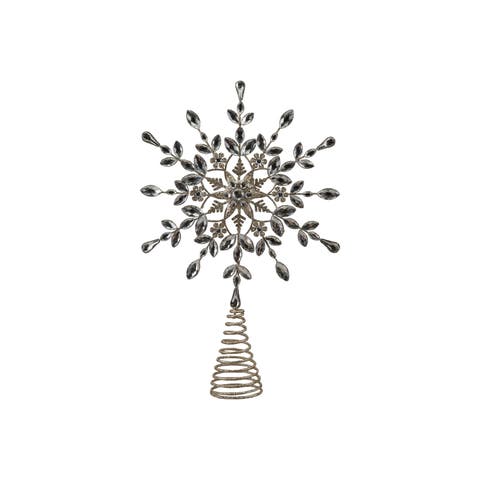 Iron Snowflake Tree Topper with Acrylic Jewels