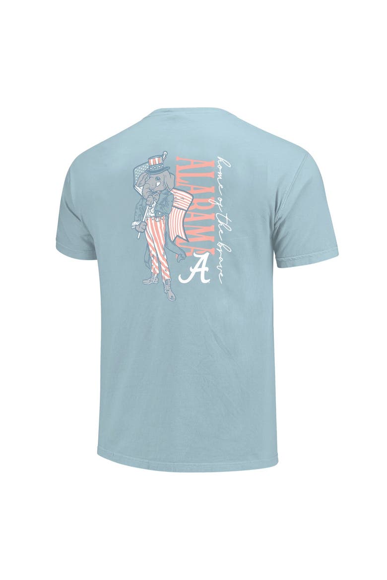 Women's Light Blue Alabama Crimson Tide Americana Mascot Comfort Colors T-Shirt, Alternate, color, Light Blue