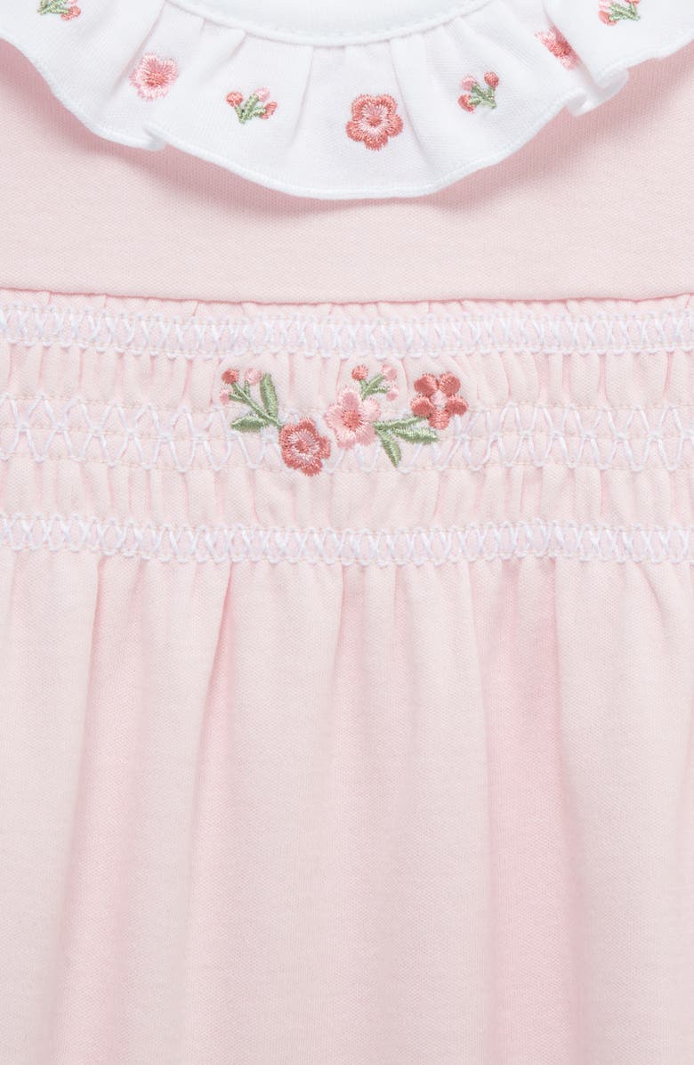 Little Me Rose Ruffle Cotton Footie & Headband Set, Alternate, color, Pink