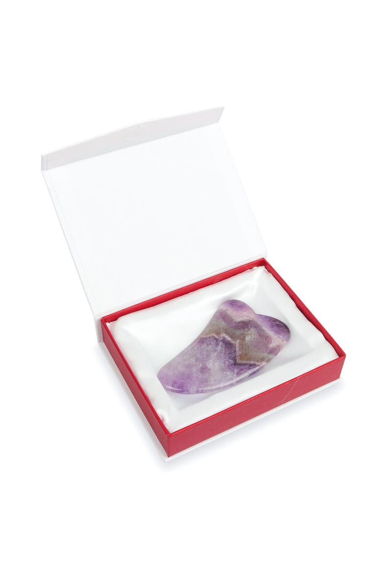 Premium Amethyst Gua Sha, Alternate, color, Purple