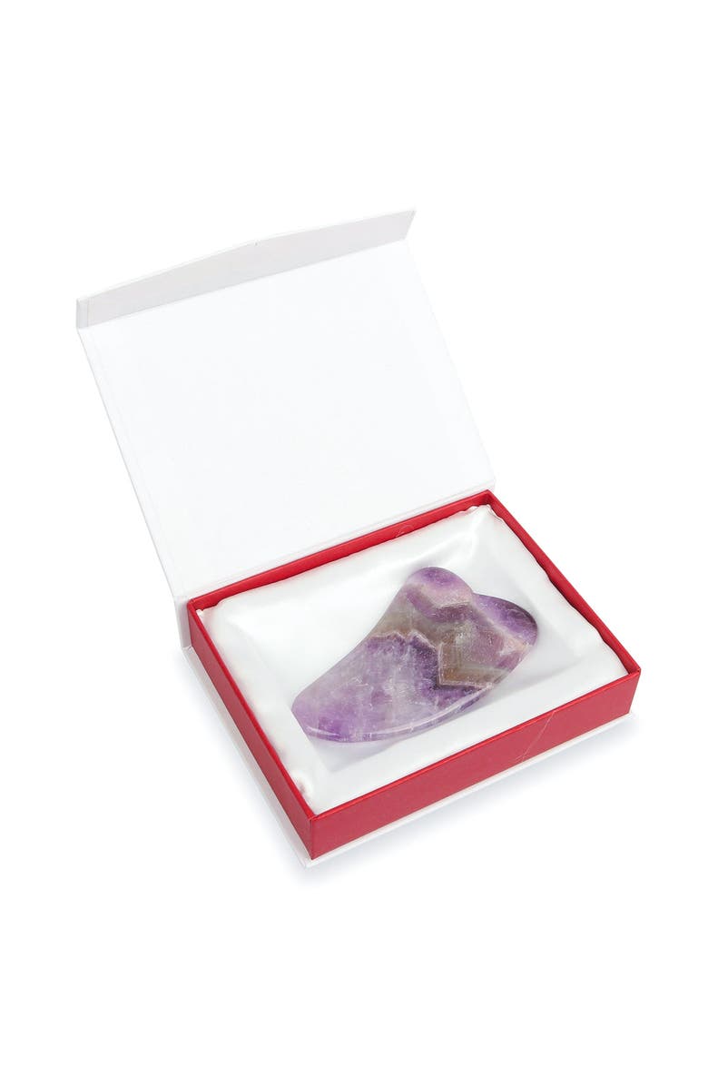 White Lotus Beauty Premium Amethyst Gua Sha, Alternate, color, Purple