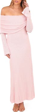 Petal & Pup Wilma Off the Shoulder Long Sleeve Maxi Dress