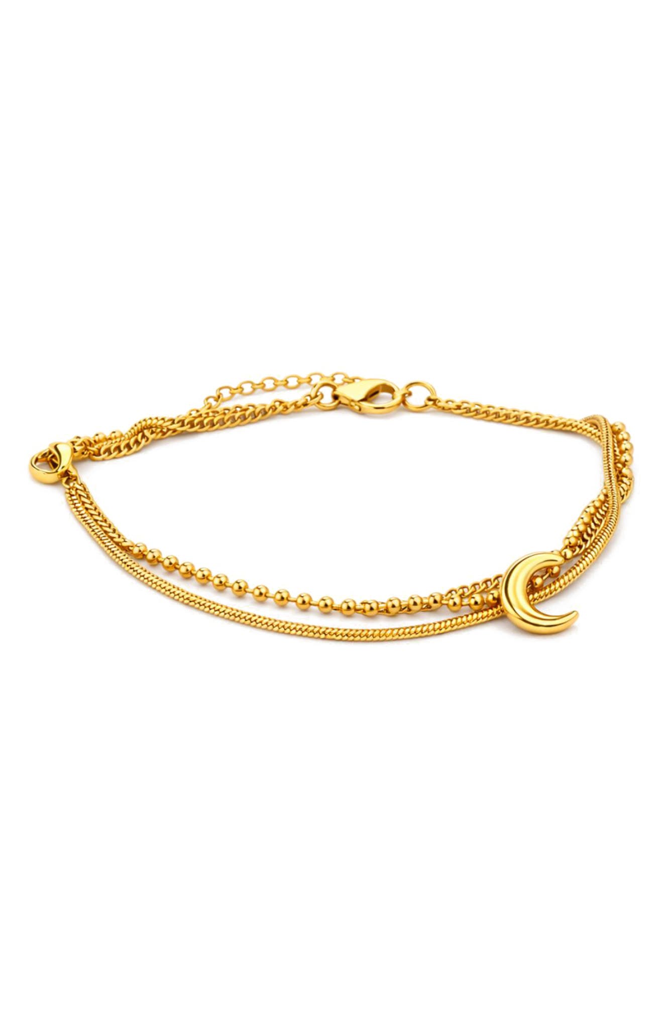 REBL Layered Crescent Moon Bracelet
