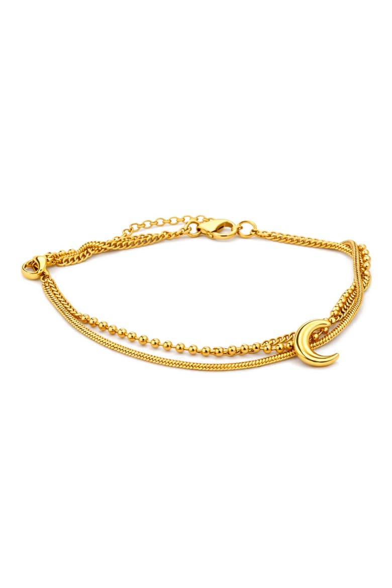 Layered Crescent Moon Bracelet, Main, color, GOLD