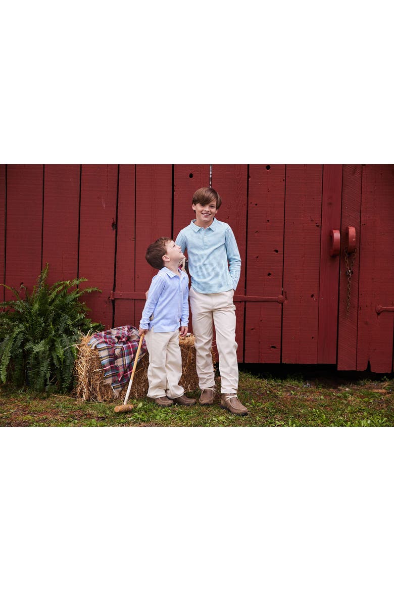 Kids' Striped Long Sleeve Polo, Alternate, color, Light Blue Stripe