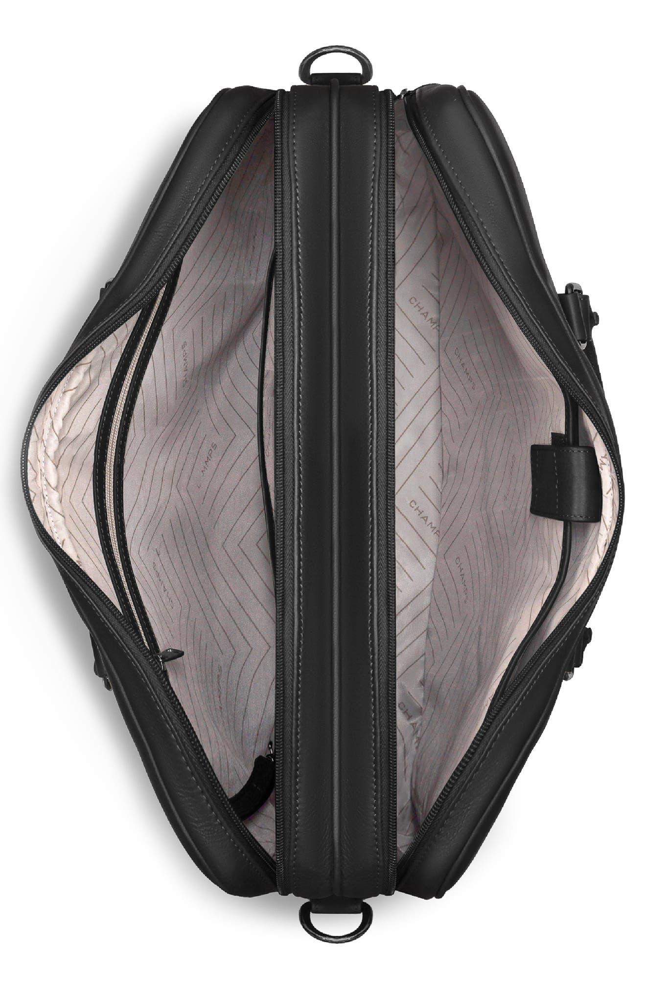 CHAMPS Onyx Leather Briefcase, Alternate, color, Black