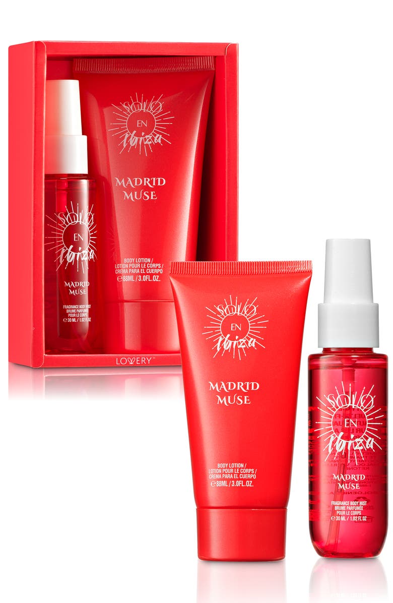 Lovery 2-Pc. Solo En Ibiza Madrid Muse Body Mist And Lotion Gift Set, Main, color, Red