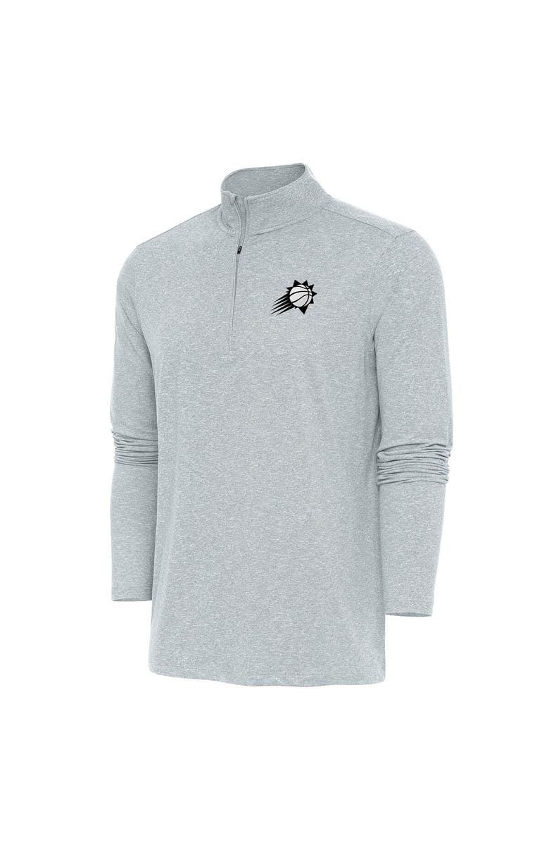 ANTIGUA Men's Antigua Heather Gray Phoenix Suns Hunk Quarter-Zip Top, Main, color,