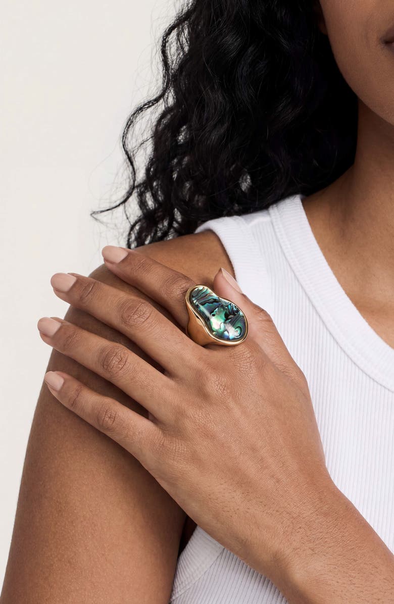 Ettika Sea Born Abalone Ring, Alternate, color, Gold
